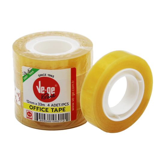Vege-1233 So-1030 ( 12mmx33mt ) Para Bantı ( Okul & Ofis & Kırtasiye ) (kalınlık : 36 Micron) (su Bazlı Akrilik Tutkal) ( Bandı )