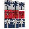 İ12-091 (3pcs) (kare) (çizgili Mix Renkli ) Karton Hediye Kutusu (kurdelalı) (19-17-15cm)
