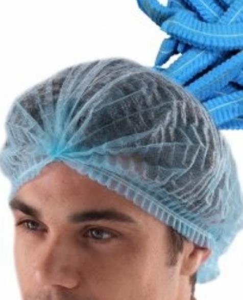 Private 2000 Adet Cerrahi Mavi tela Nonwoven Akordeon Bone 52 Cm Çift Lastikli Saç Bonesi