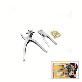 Dmax Dmx-4550 ( 2li Set ) ( 6-dişli Metal Kemer Delme Pensesi ) & ( Perçin Pensesi ) ( + Gold Perçin )