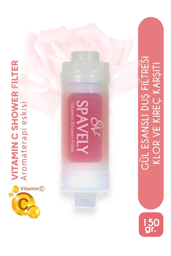 Spavely Gül Esanslı Duş Başlığı Filtresi Arıtması Güney Kore Menşei Klor Kireç Karşıtı Hoş Kokulu 150 Gr