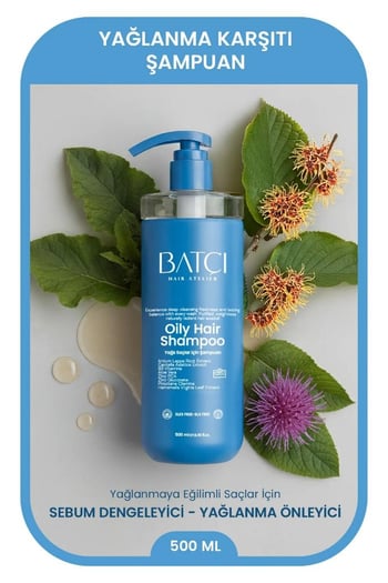 Batçı Yağlı Saçlar için Dengeleyici Yağlanma Karşıtı Şampuan 500 Ml