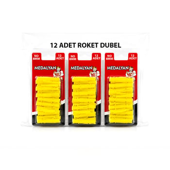 Medalyan Dl-86 ( 8mm ) ( 12pcs ) ( Roket ) Dübel Sarı & Plastik