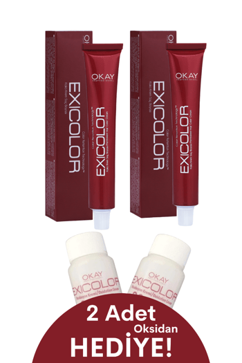 Exicolor Saç Boyası Tüp 60 Ml 7.43 Bakır Dore 2 Adet (oksidan Hediyeli 4'lü Set)