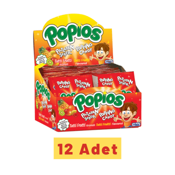 Hleks Patlayan Şeker Popios 4 Gr 40 Adet Tutti Frutti 12 Paket (toplam 480 Adet)