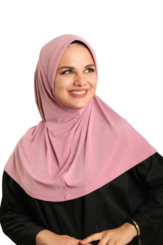 Hürrem Bone Gül Kurusu Pratik Hazır Geçmeli Tesettür Eşarp Sandy Kumaş Sade 1600_18