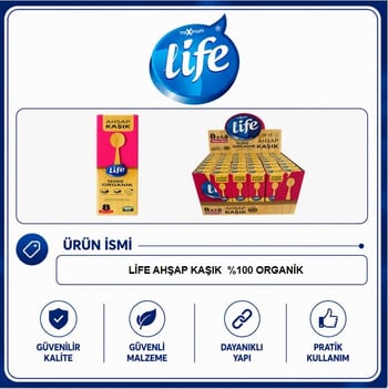 Life Ahşap Kaşık 8'Li %100 Doğal