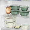 Dünya Dp-31271-999 ( Kare ) ( 3pcs = 550ml ) Easy Keep Saklama Kabı ( Renkli Plastik & Şeffaf Kapak )