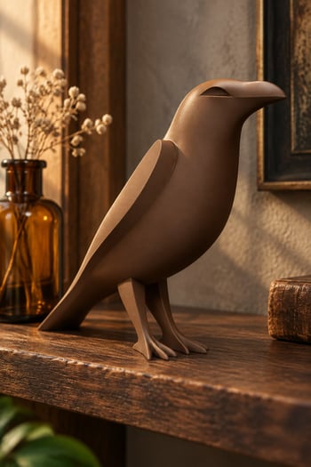 Karga Figürlü Dekoratif Biblo - 17cm Kahverengi
