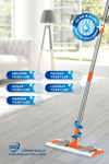 Macromax Famous+ Düz Mop Yer Temizlik Sistemi İslak ve Kuru Kullanım 360 Döner Başlıklı Pratik Paspas