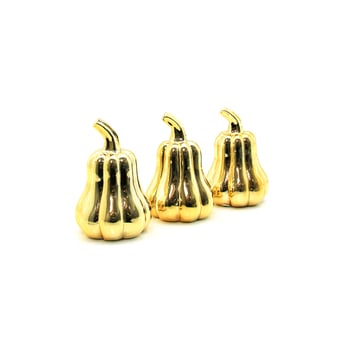 İ12-178 ( Bal Kabak & Büyük ) ( Gold & Seramik ) Biblo & Dekoratif Süs Eşyası