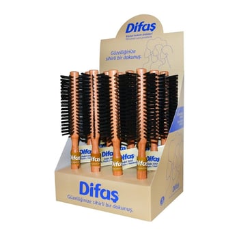 Difaş Saç Fırçası Natural ( 3050 ) 12 li Stant