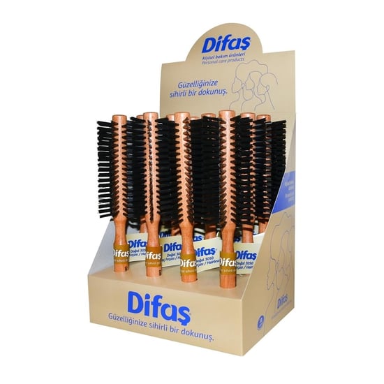 Difaş Saç Fırçası Natural ( 3050 ) 12 li Stant