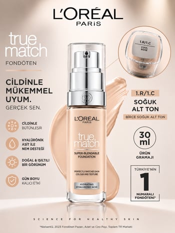 L'oreal Paris True Match Bakım Yapan Fondöten - 1r Soğuk Alt Ton