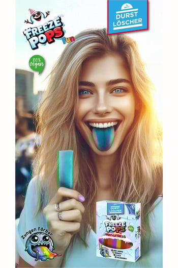 MYSTERY DURST LÖSCHER FREEZE POPS FUN RENKLİ DİL BOYAYAN VEGAN MEYBUZLAR - 10'LU