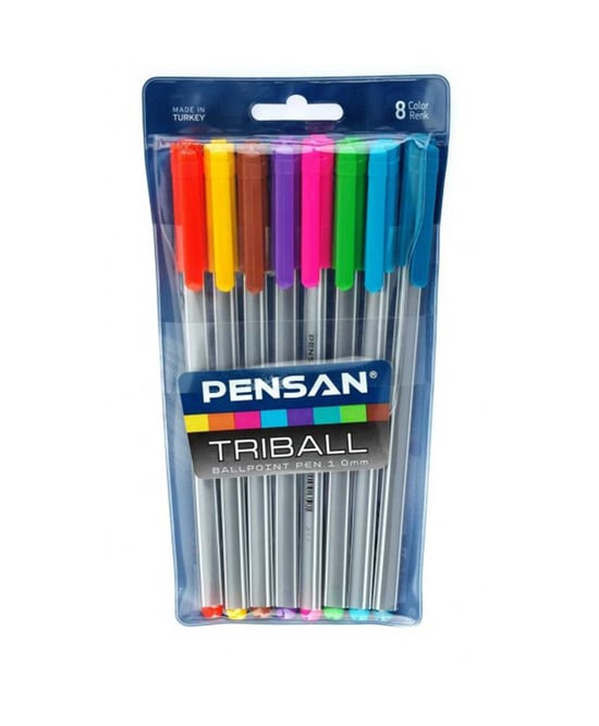 Pensan Tükenmez Kalem Triball Renkli 8'li Set