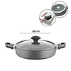 Papilla Fred ( Flat Casserole ) ( 28 Cm ) ( Basık & Karnıyarık & Kısa ) ( Granit Tencere ) ( Cam Kapak ) ( Gri Kırçıllı ) ( Brkt-705687 )
