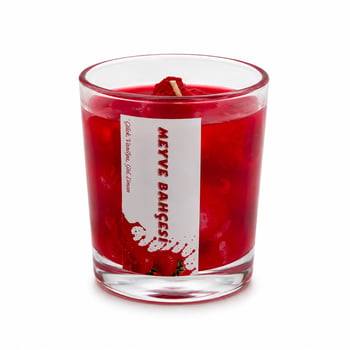 Gül Mum Candle ( Mix Meyve & Cam Bardak ) Kokulu Mum