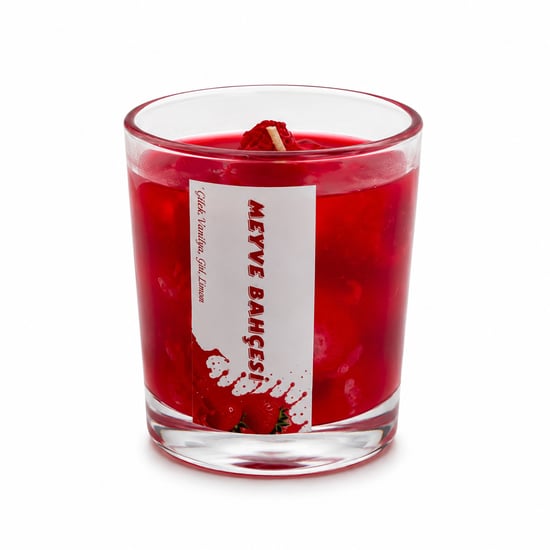 Gül Mum Candle ( Mix Meyve & Cam Bardak ) Kokulu Mum