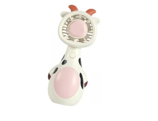 Luluyen Mini El Fanı Şarjlı Telefon Tutuculu İnek Figürlü 3 Kademeli Taşınabilir Vantilatör Masa El Tipi Serinletici Soğutucu