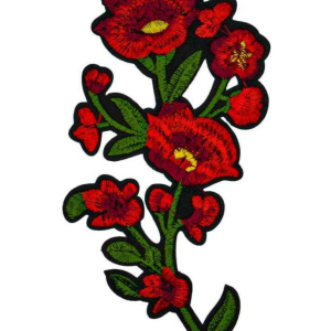 P Parla Aplike Ütü İle Yapışan Büyük Çiçek Kırmızı Arma 10x7 cm