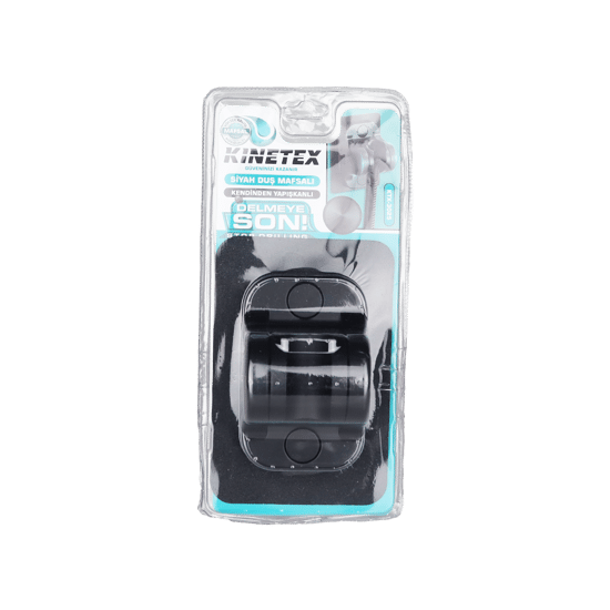 Kinetex Ktx-3025 ( Siyah & Vakumlu ) Duş Askısı & Mafsal ( Yapışkanlı Montaj )