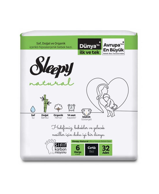 Sleepy Natural Bebek Bezi No:6 32'li Xlarge