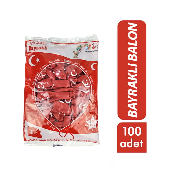 Atom ( Bayraklı ) Balon 12inc 100pcs