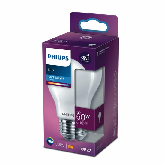 Philips Filament 60w Buzlu Ampul Beyaz İşik 6500k