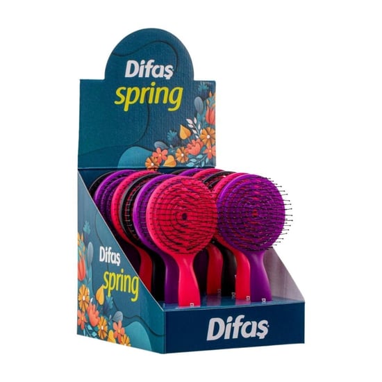 Difaş Spring Saç Fırçası Karma Masaüstü Standı 12'li