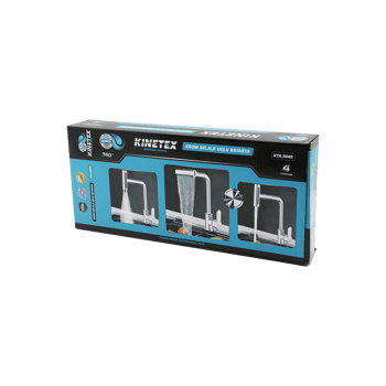 Kinetex Ktx-3445 ( Krom ) ( Geniş & Şelale ) ( 4 Fonksiyonlu & 360° Oynar Başlık ) Uzun Kuğu Batarya