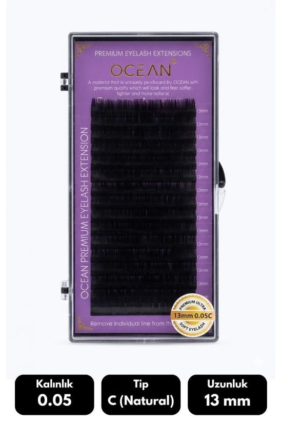 Ocean 0.05c Natural Kıvrım 13 Mm Soft Eyelash Doğal İpek Kirpik 16'lı