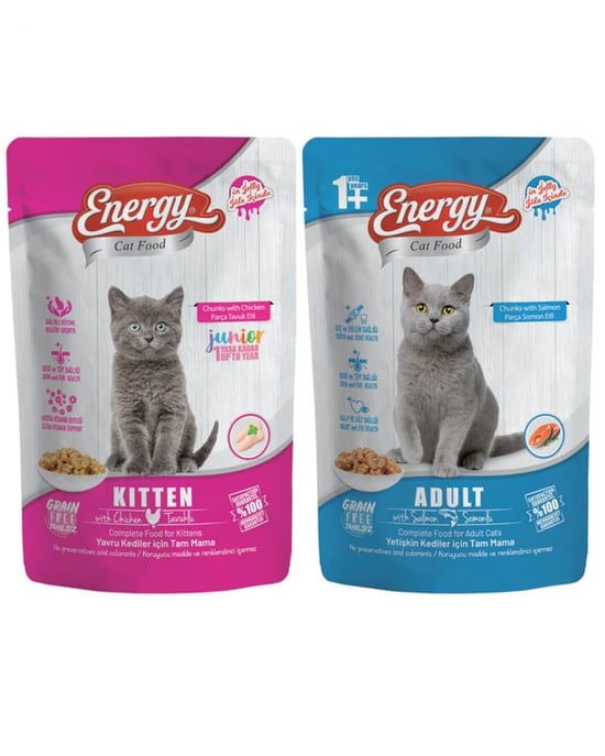 Kedİ Mamasi İslak Yavru Tavuklu & Yetİşkİn Somonlu & Karma 85 Gr