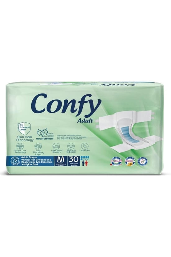 Confy Adult Yetişkin Bez Straıght Medıum Jumbo 30lu