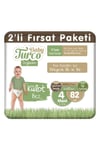 Baby Turco Doğadan 2'li Fırsat Paketi Külot Bez 4 Numara Maxi 82 Adet