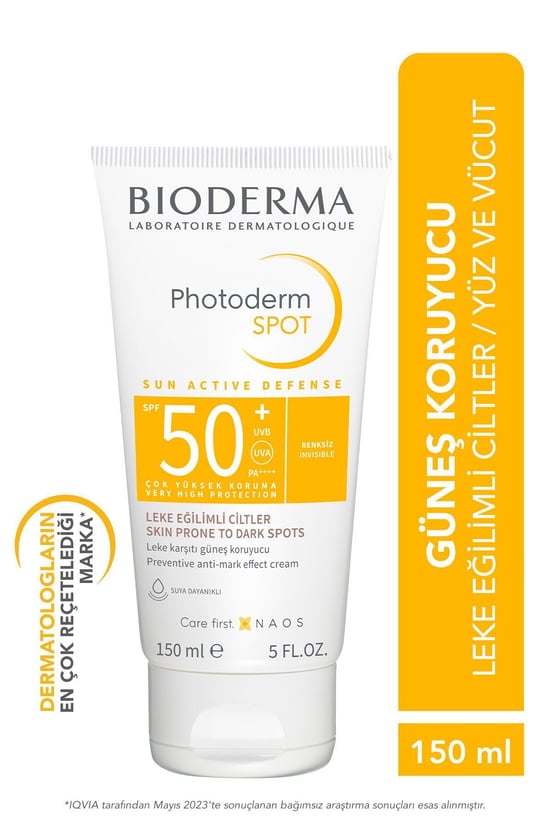 Bioderma Photoderm Spot Leke Eğilimli Ciltler İçin Renksiz Güneş Kremi Spf 50+ 150 Ml