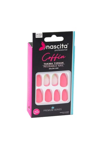 Nascita 24 Lü Renkli Takma Tırnak Coffın
