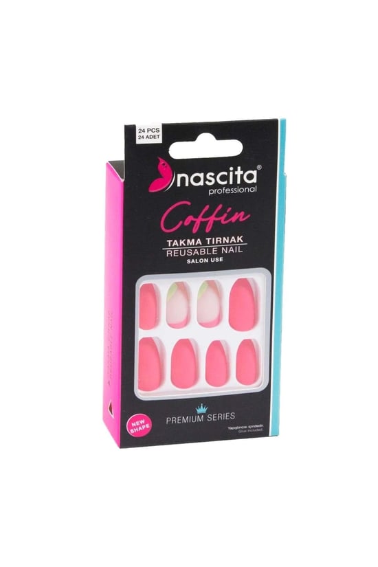 Nascita 24 Lü Renkli Takma Tırnak Coffın