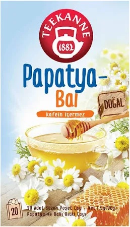 Teekanne 20lİ Süzen Poşet Çay Papatya Bal Bitki Çayı Doğal (kafeİn İçermez) 30gr