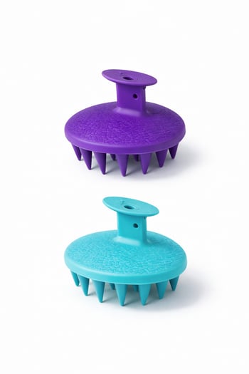 Ata Home 2 Li Set Yumuşak Silikon Uçlu Saç Derisi Masaj Tarak Aleti Duş Saç Yıkama Tarağı Fırçası