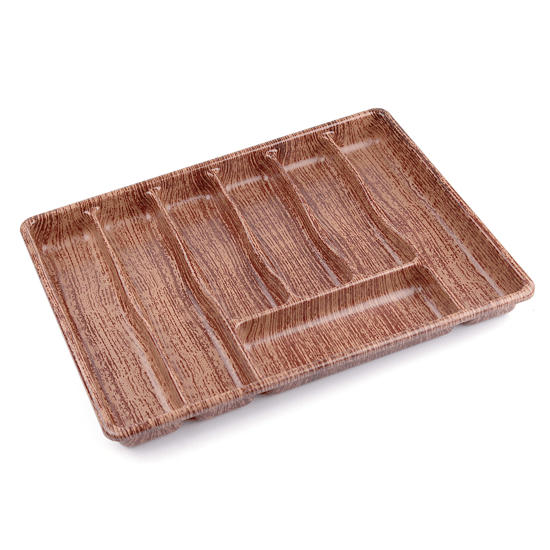 Baroness Brns-10890 ( Büyük & Ahşap Renk & 7 Bölmeli ) Çekmece İçi Kaşıklık 50x37cm
