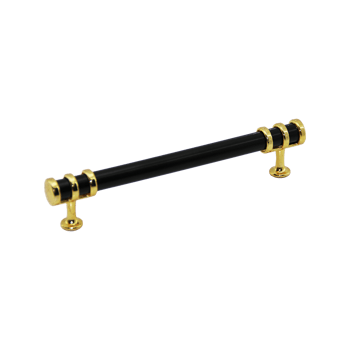 -951 ( 16cm ) ( Yüzük Altın & Kulp Siyah ) Boru Çekmece Kulp