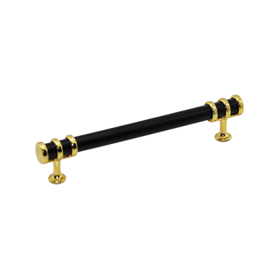-951 ( 16cm ) ( Yüzük Altın & Kulp Siyah ) Boru Çekmece Kulp