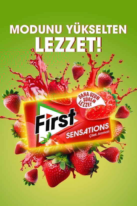 First Sensations Çilek Aromalı Sakız 27 Gr - 12 Adet