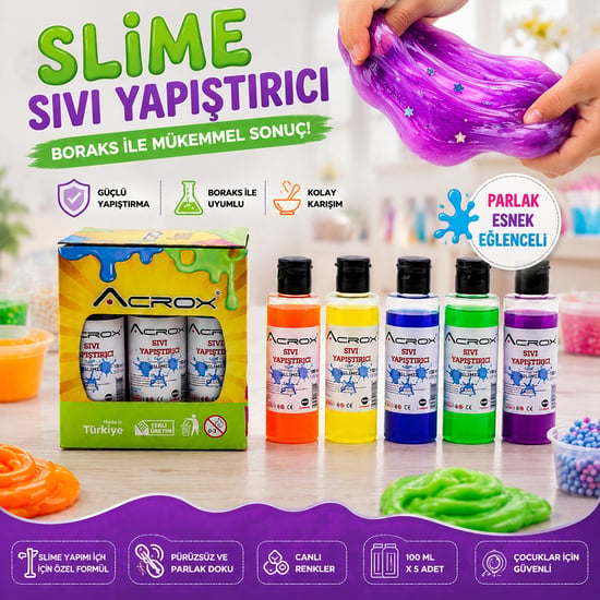 Acrox Ax-848-853 Slime Jeli & Sıvı Yapıştırıcı ( Su Bazlı ) 70ml