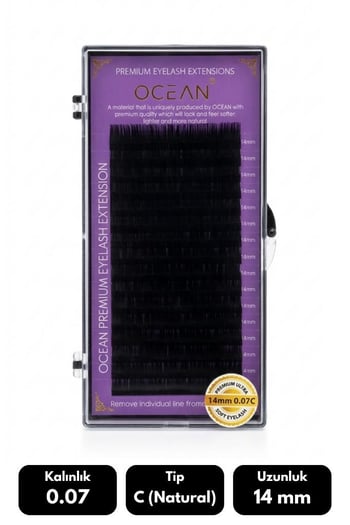 Ocean 0.07c Natural Kıvrım 14 Mm Soft Eyelash Doğal İpek Kirpik 16'lı