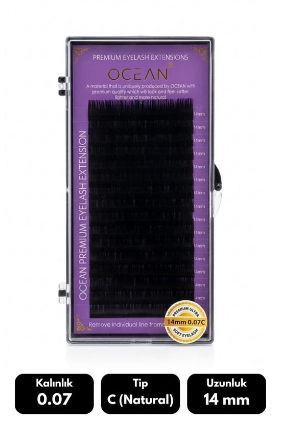 Ocean 0.07c Natural Kıvrım 14 Mm Soft Eyelash Doğal İpek Kirpik 16'lı