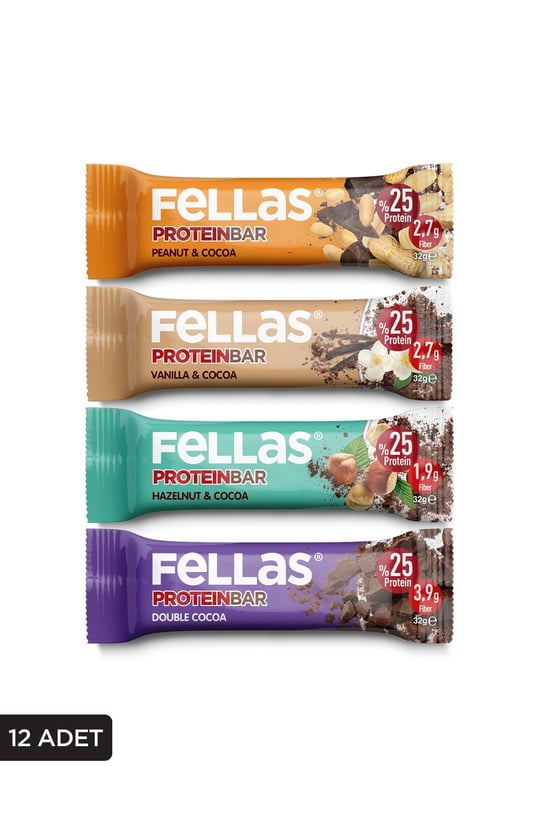 Fellas Protein Bar 32g Karma Kutu 12 Adet (4 Çeşit)