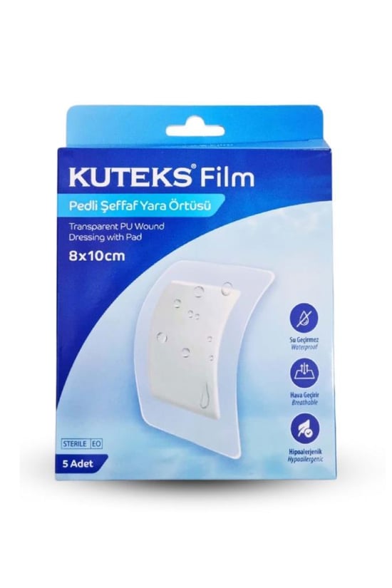 Kuteks Film Pedli Şeffaf Yara Örtüsü 8x10 Cm 5li Kutu