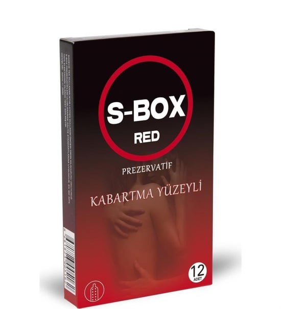 S-box Red Kabartma Yüzeyli Prezervatif 12li